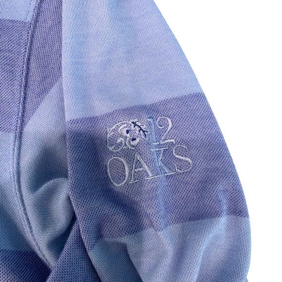 Turtleson Mens Striped 1/4 Zip Pullover 12‎ Oaks Golf Shirt Medium Blue - Picture 5 of 11